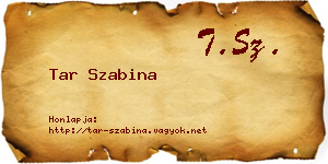 Tar Szabina névjegykártya