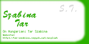 szabina tar business card